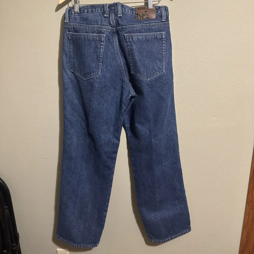 Stanley Fleece-Lined Jeans Mens 36x34 Blue Loose Straight Work Skater Y2K